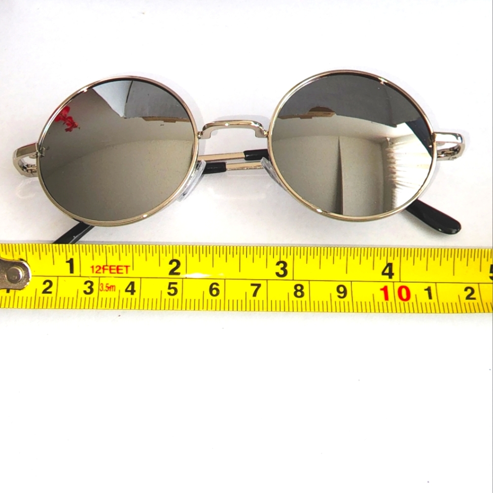 2 for $14 Silver Mirrored Unisex Hippie Round Lens Retro Sunglasses NIB